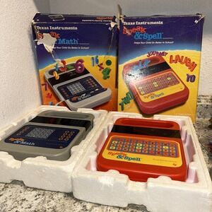 Speak‎ and Spell, Speak and Math w/ Box Vintage Buttons Texas Instruments